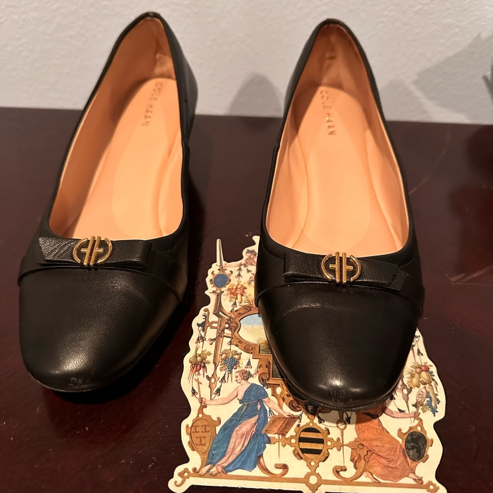 Cole Haan Malta wedge in black leather. Used in good condition with box. Size 10